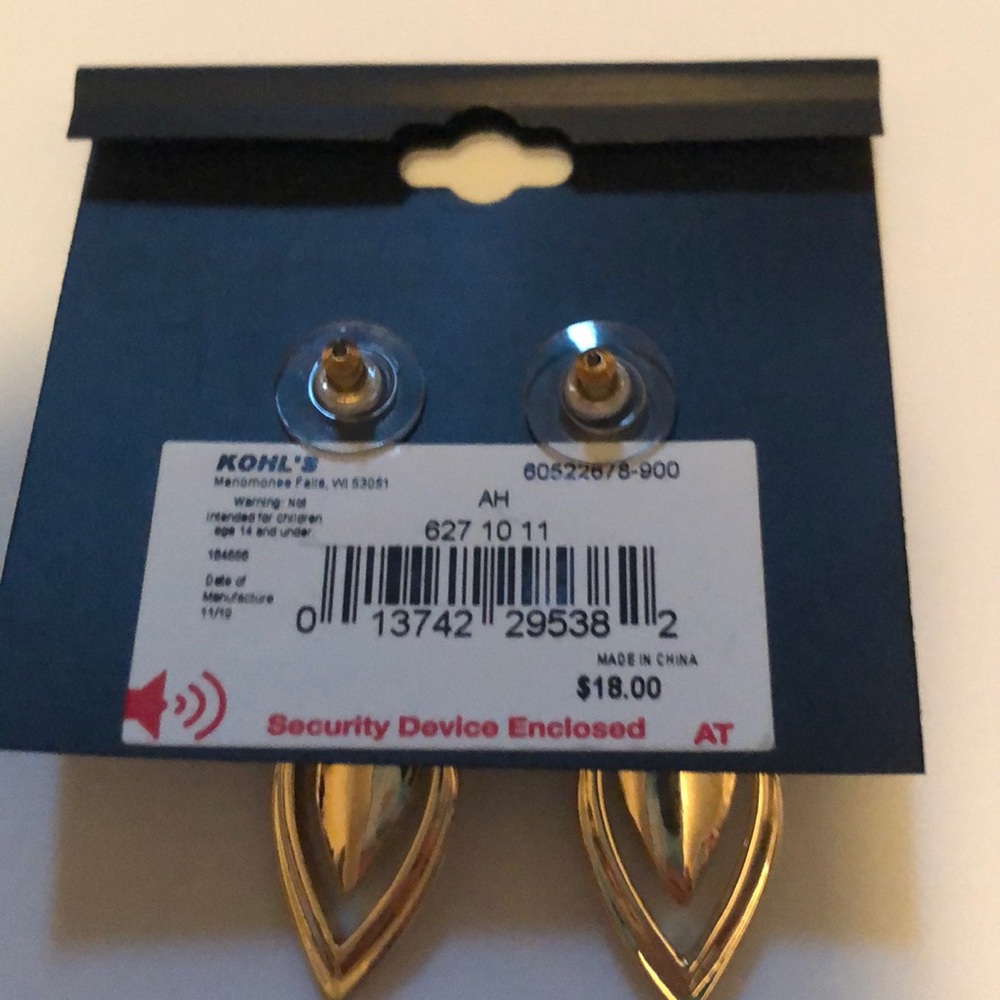 Dana Buchman Green Simulated Abalone Drop Earrings - Picture 6 of 6